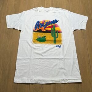 Vintage Intel Arizona Desert Graphic T Shirt XL Made In USA 90s Tech Promo New